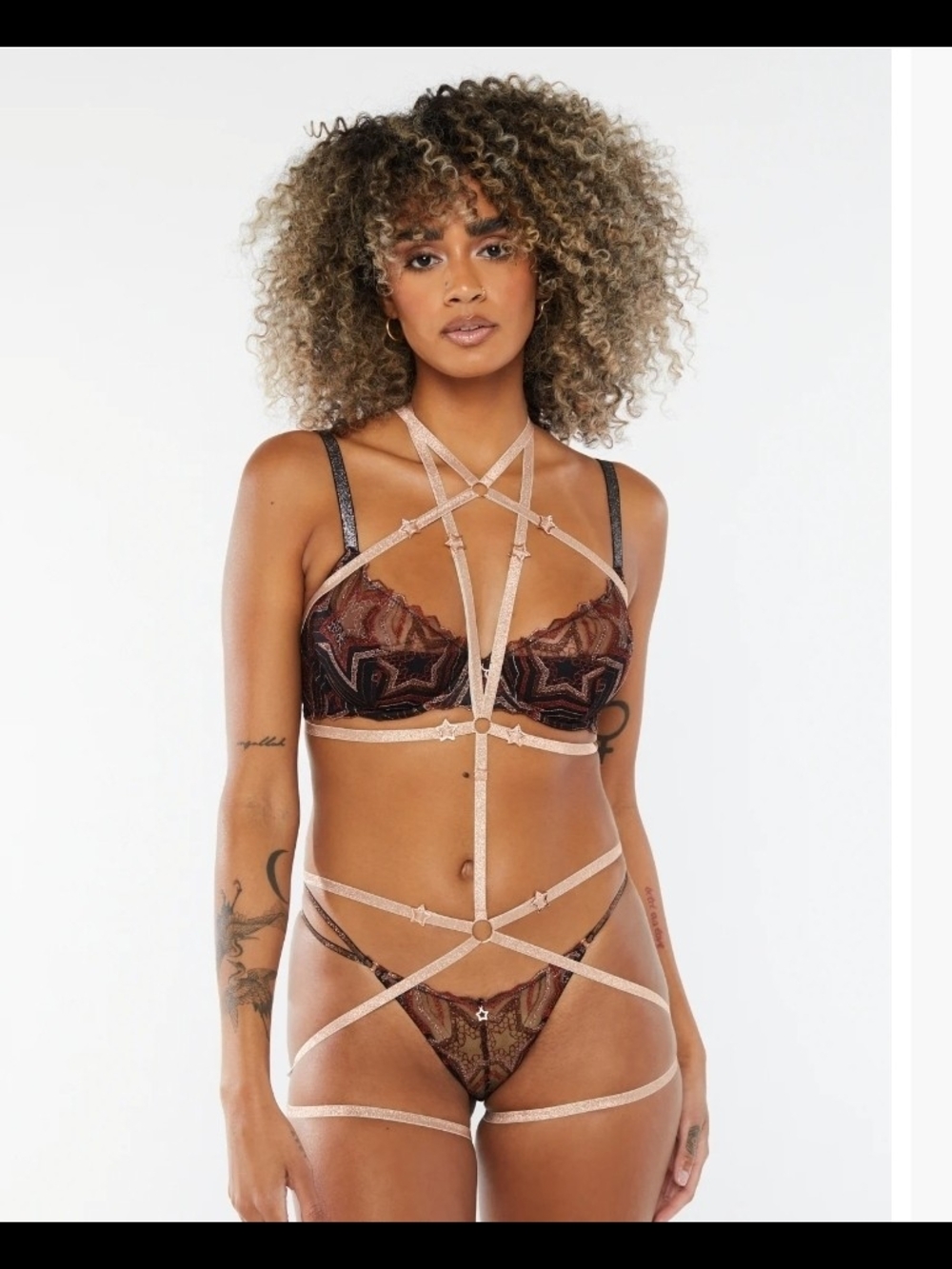 Savage X Fenty Metalic Shining Star Body Harness New One size